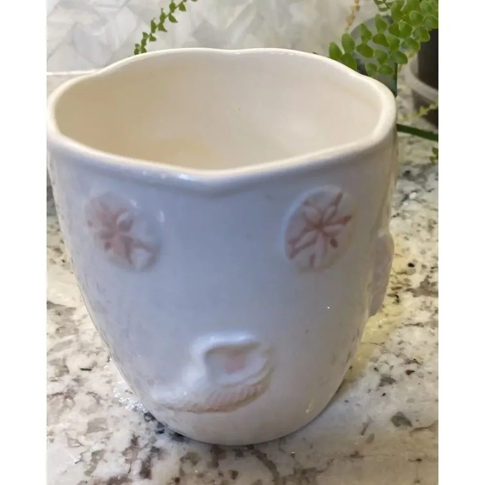 Vintage Otagiri Ceramic Bathroom Toothbrush Holder Soap Dish Tumbler Beach Shell